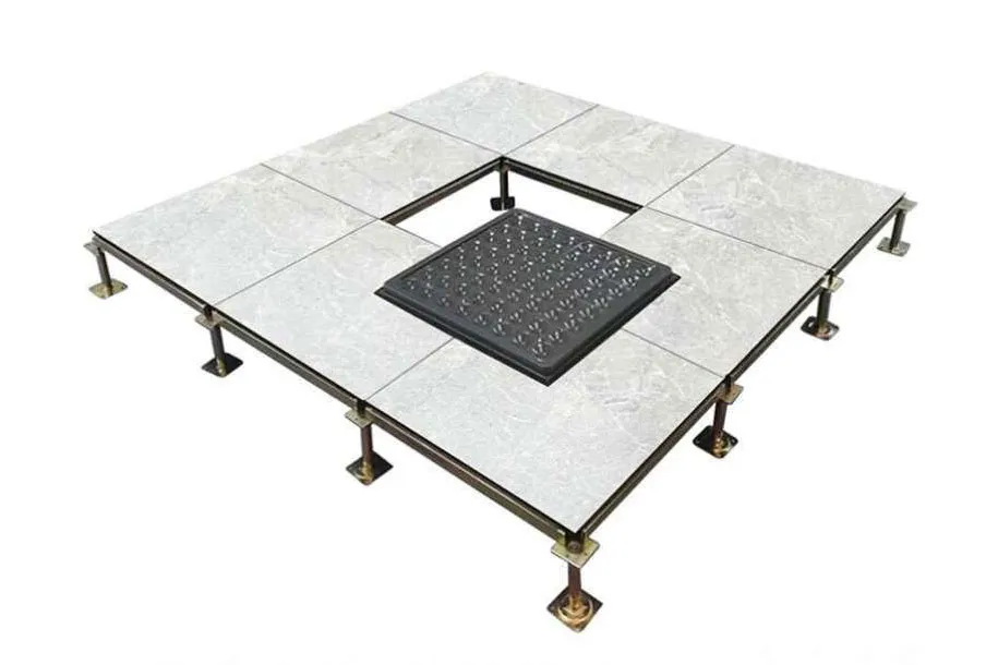 Direct-lay ceramic antistatic floor