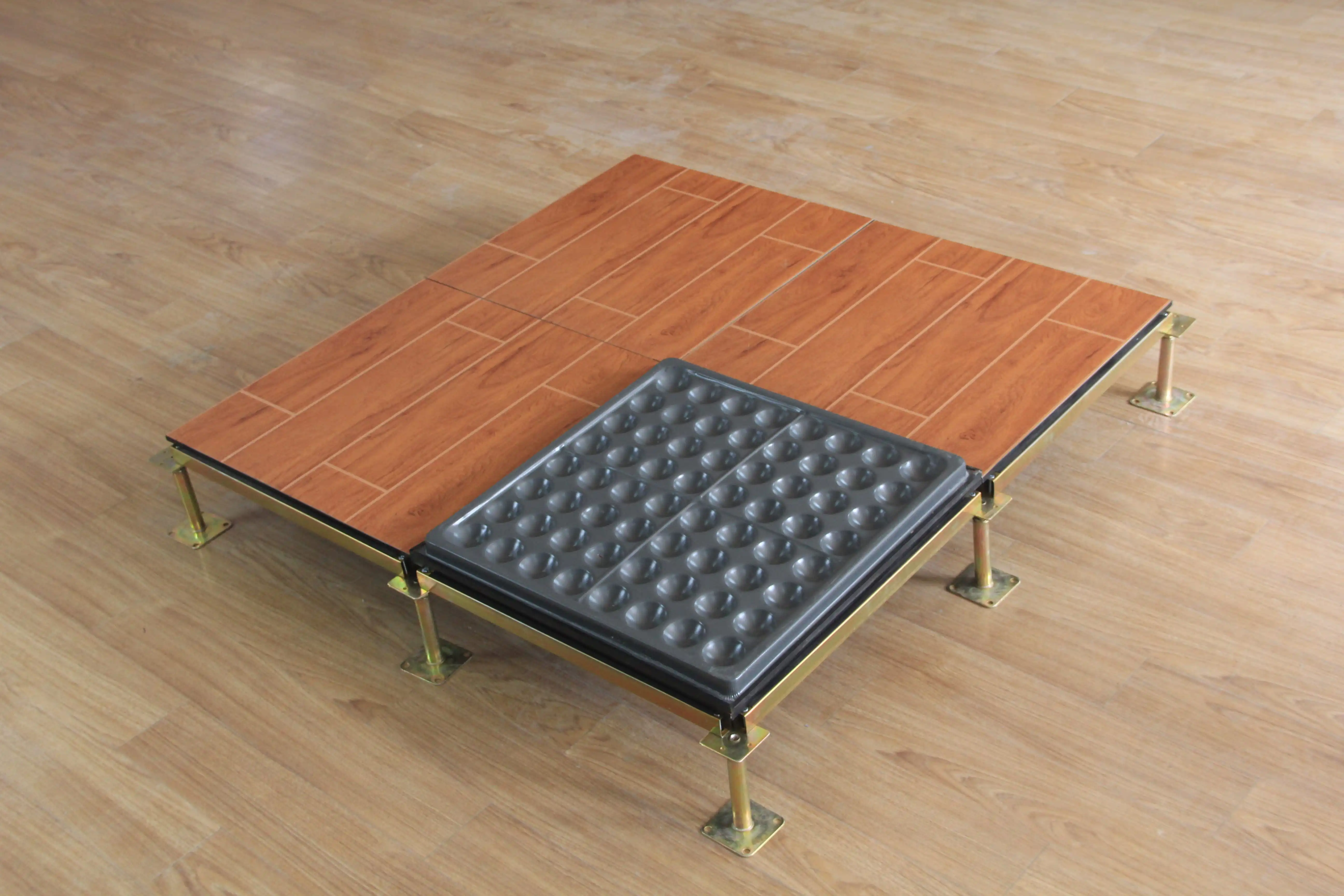 Calcium sulfate raised antistatic floor