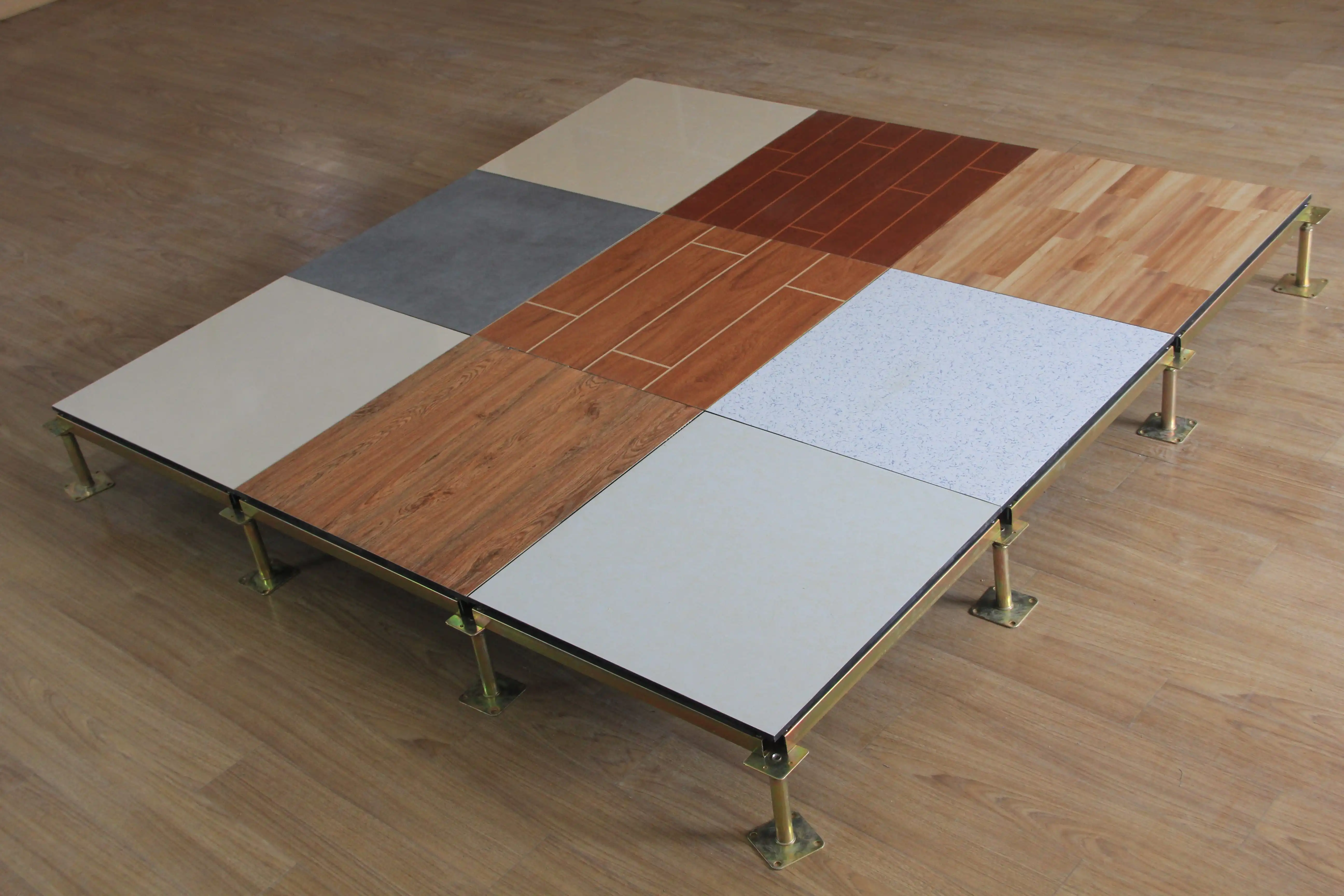 Calcium sulfate raised antistatic floor
