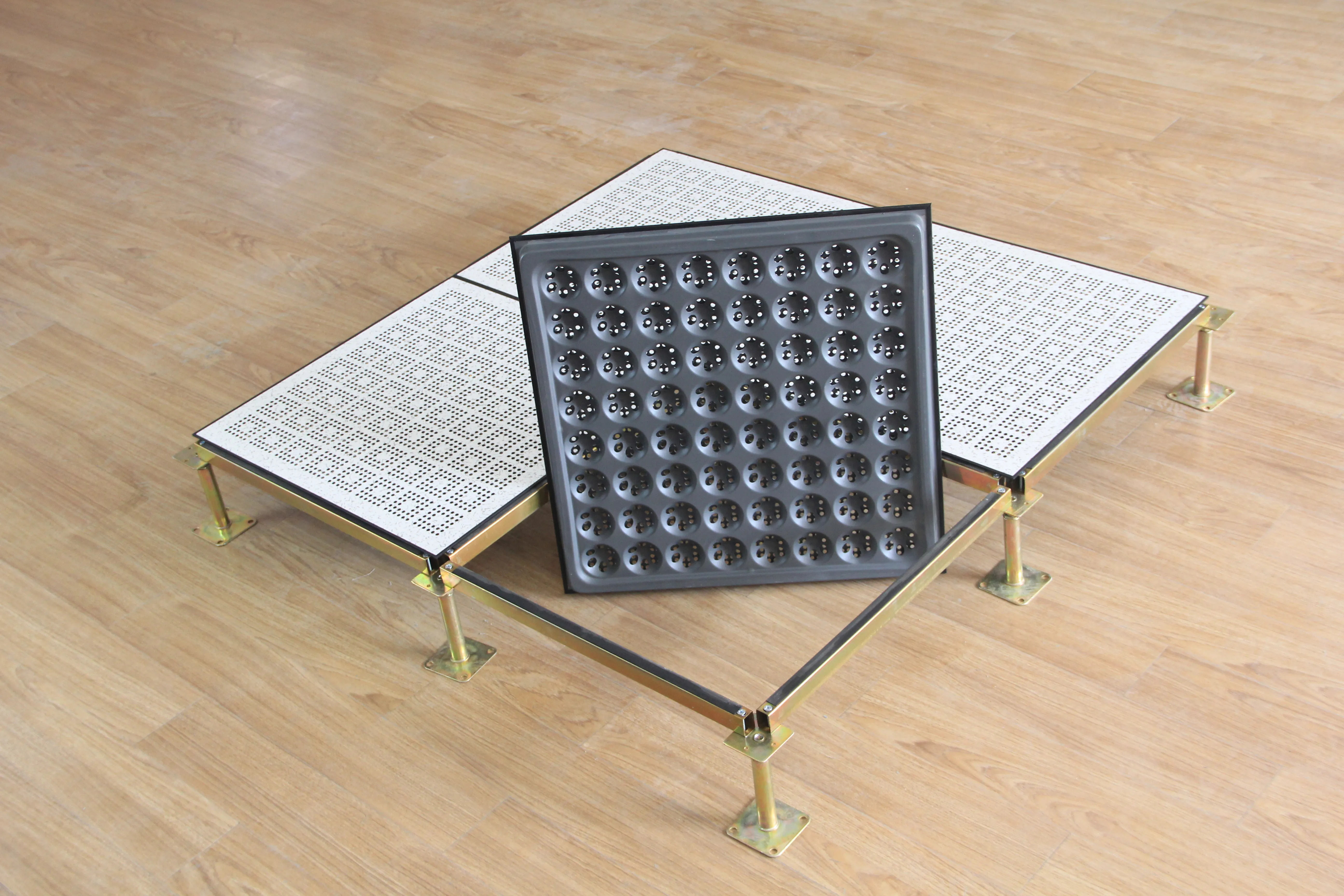Direct-lay ceramic antistatic floor