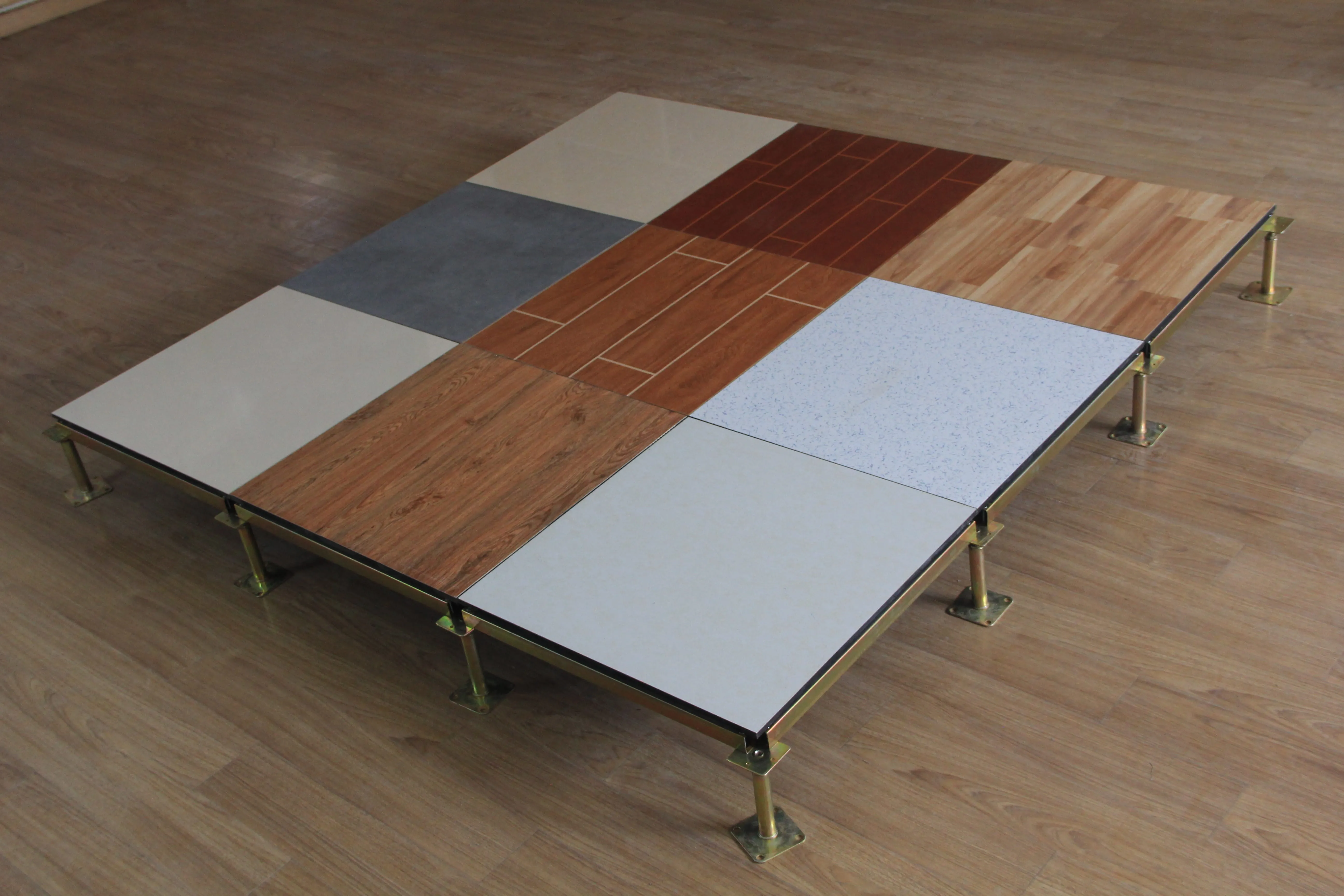 Calcium sulfate raised antistatic floor